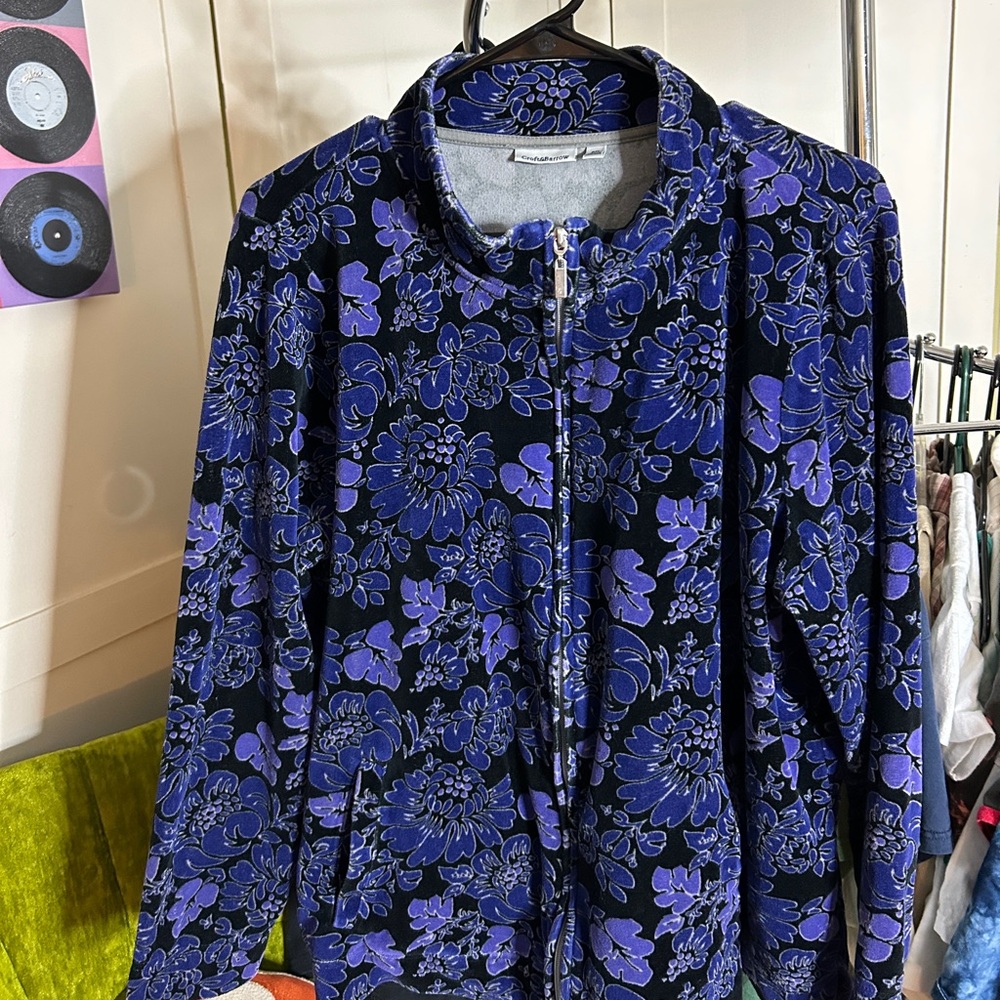 Croft & Barrow Blue and Purple Floral Jacket